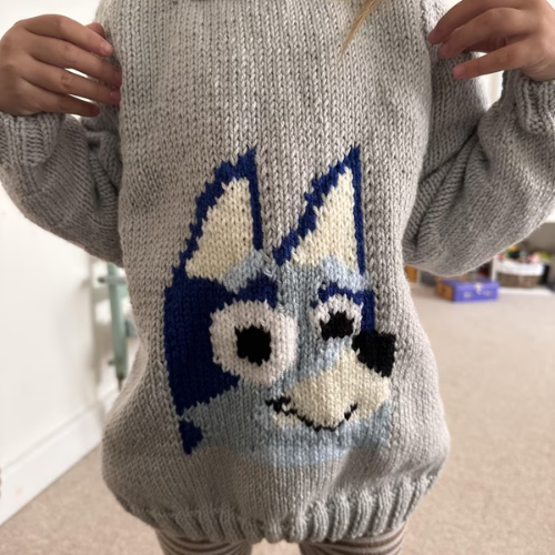 Bluey Toddler Jumper Knitting Pattern